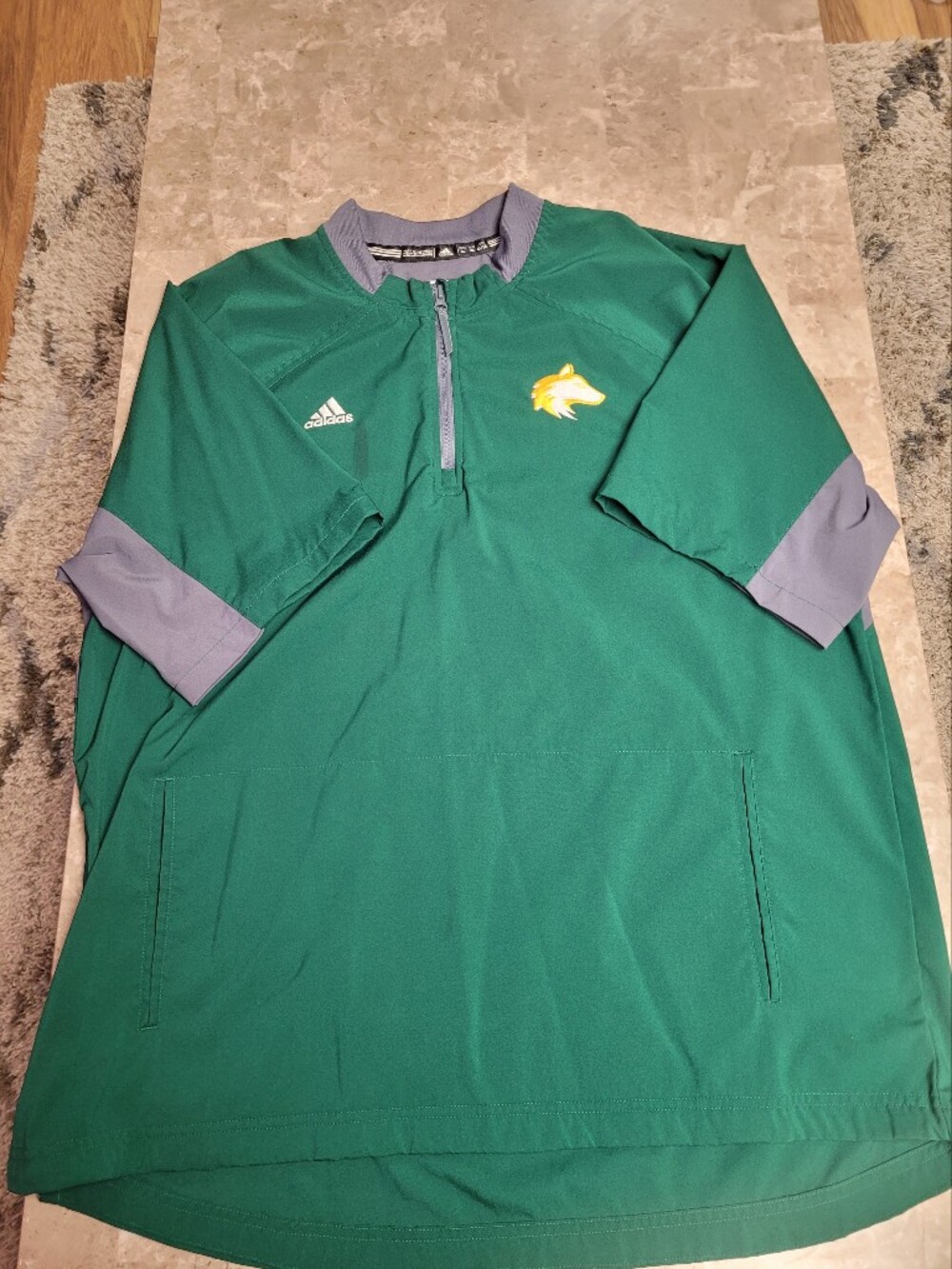 Men's Adidas 1/4 Zip Short Sleeve Windbreaker Cage Jacket